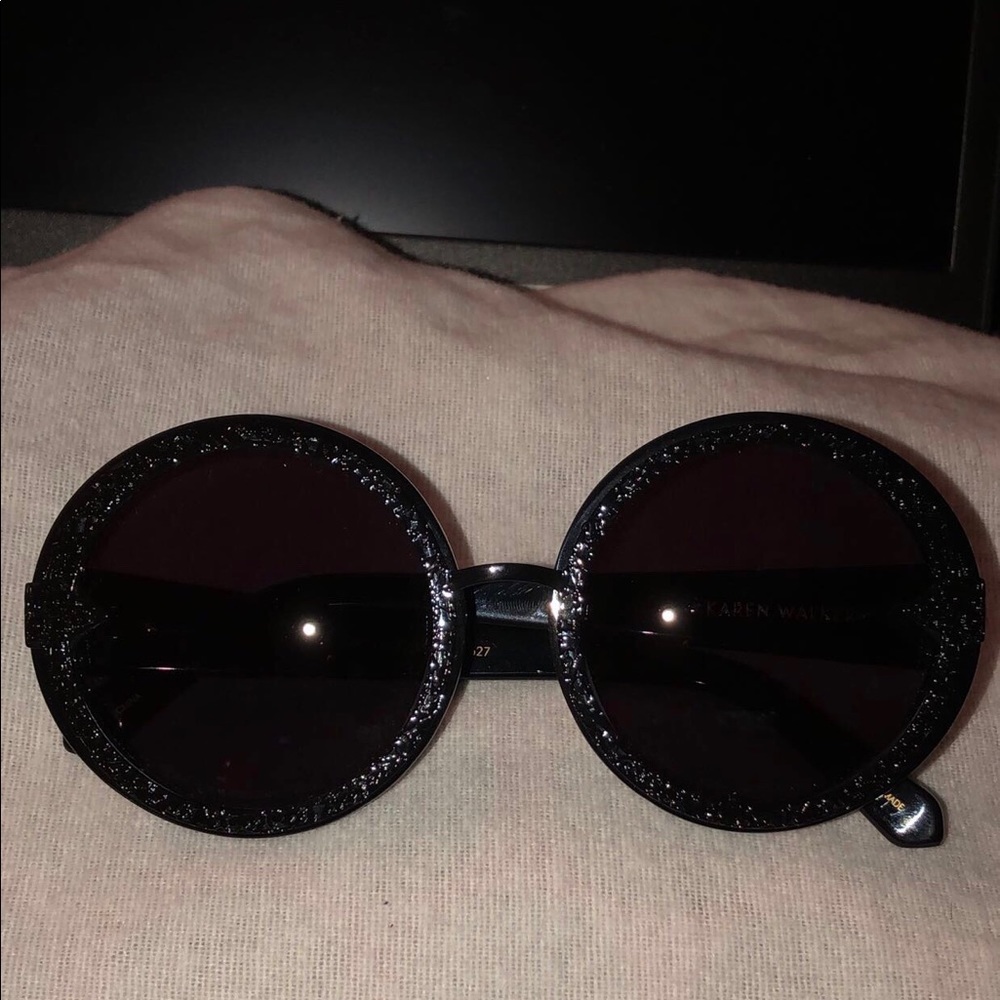 Karen Walker Orbit Filigree Round Black Sunglasses